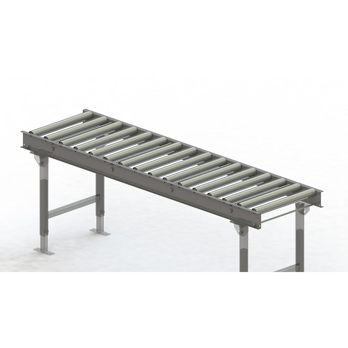 Cale cu role, cadru din oțel cu role din oțel zincate – Gura, lățime cale 500 mm, distanța între axe 125 mm, lungime 2 m-0
