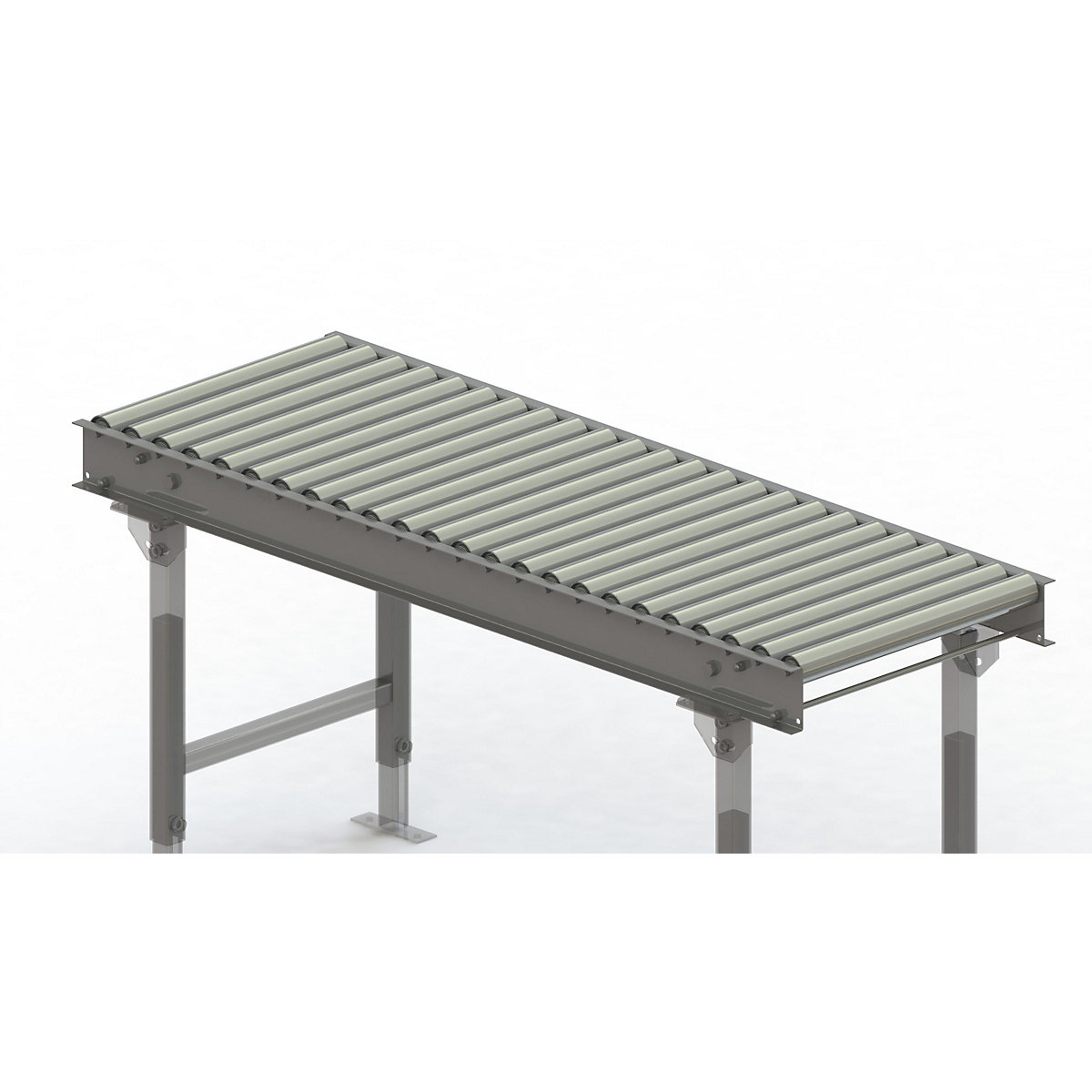 Cale cu role, cadru din oțel cu role din oțel zincate – Gura, lățime cale 500 mm, distanța între axe 62,5 mm, lungime 1,5 m-0