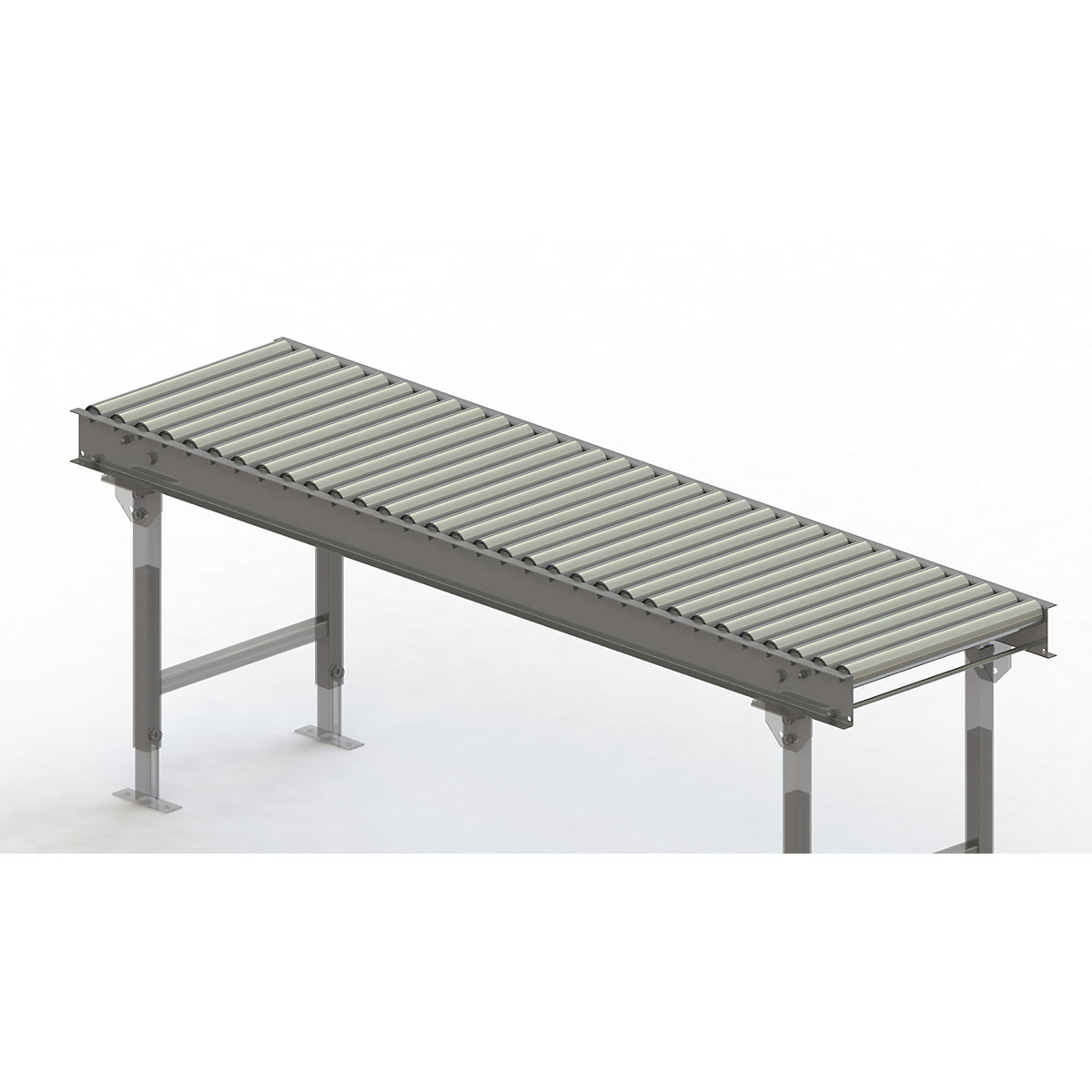 Cale cu role, cadru din oțel cu role din oțel zincate – Gura, lățime cale 500 mm, distanța între axe 62,5 mm, lungime 2 m-0