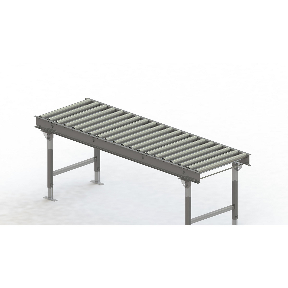 Cale cu role, cadru din oțel cu role din oțel zincate – Gura, lățime cale 600 mm, distanța între axe 100 mm, lungime 2 m-0