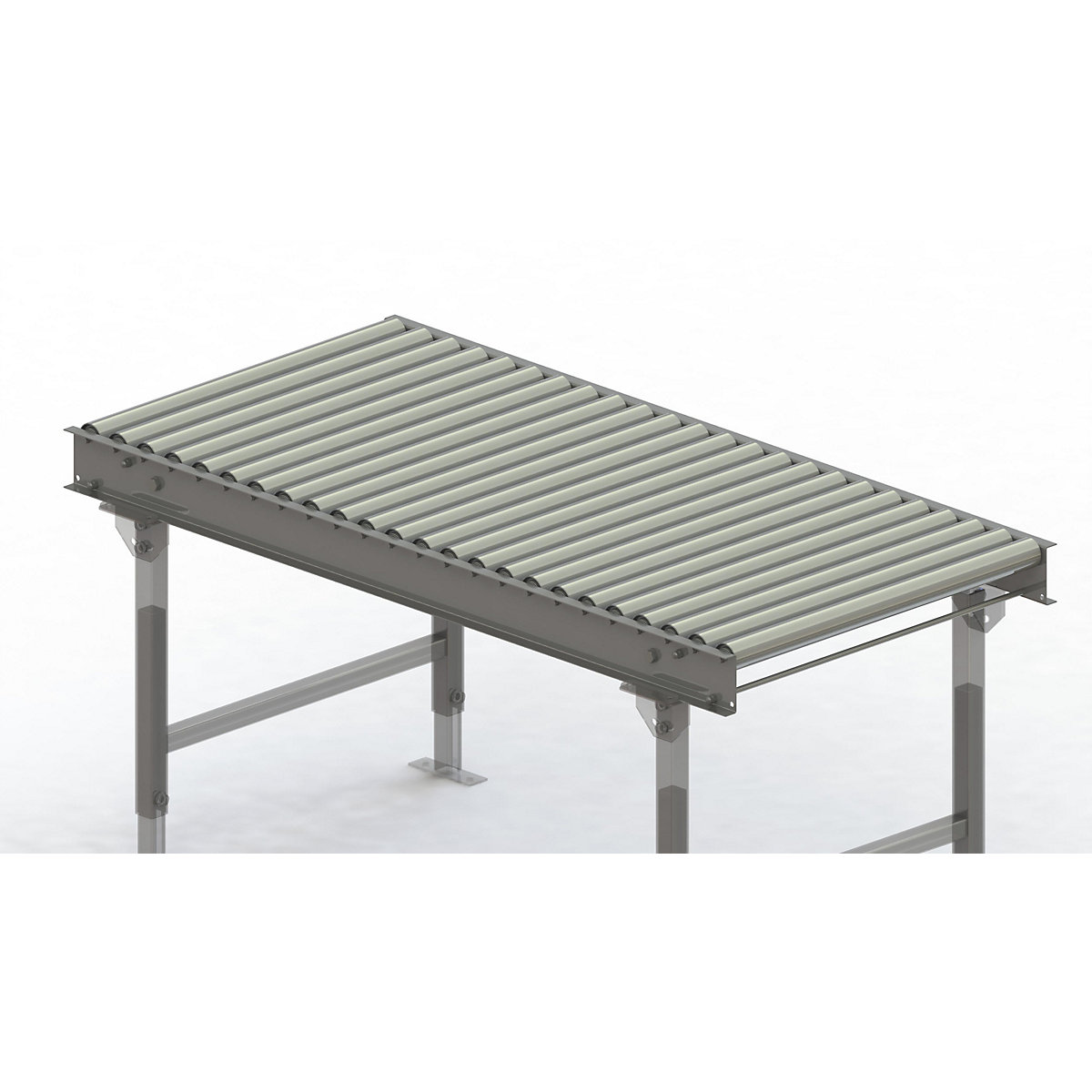 Cale cu role, cadru din oțel cu role din oțel zincate – Gura, lățime cale 750 mm, distanța între axe 62,5 mm, lungime 1,5 m-0