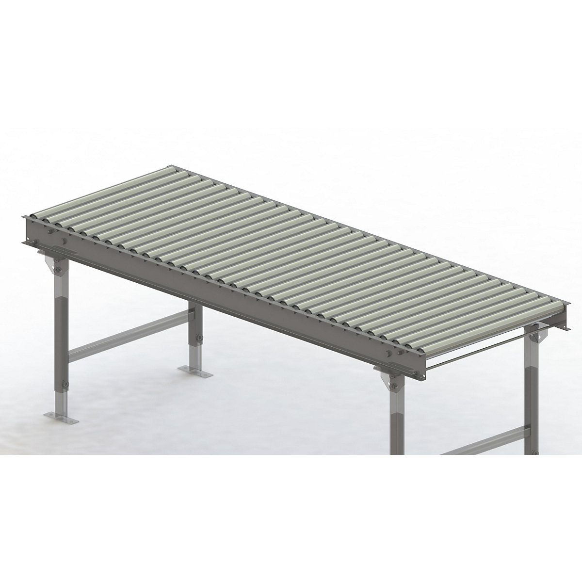 Cale cu role, cadru din oțel cu role din oțel zincate – Gura, lățime cale 750 mm, distanța între axe 62,5 mm, lungime 2 m-0
