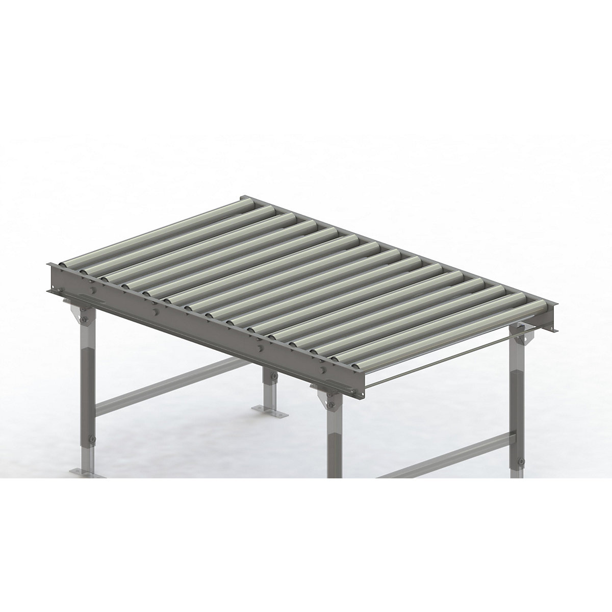 Cale cu role, cadru din oțel cu role din oțel zincate – Gura, lățime cale 900 mm, distanța între axe 100 mm, lungime 1,5 m-0