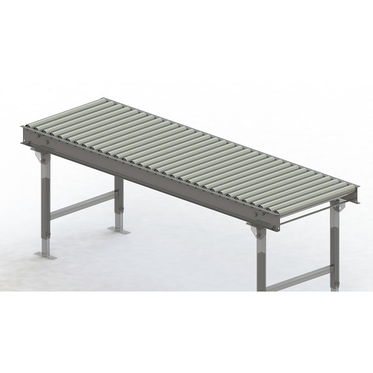 Cale cu role, cadru din oțel cu role din oțel zincate – Gura, lățime cale 600 mm, distanța între axe 62,5 mm, lungime 2 m-0
