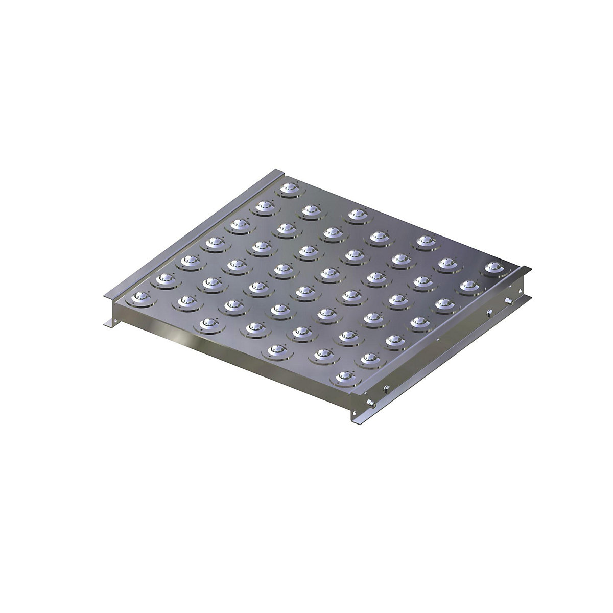 Masă cu role cu bile – Gura, lățime cale 500 mm, lungime 500 mm, înălțime totală 70 mm, spațiere 75 mm-0