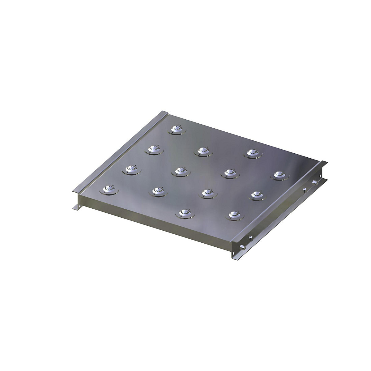 Gura – Masă cu role cu bile, lățime cale 500 mm, lungime 500 mm, înălțime totală 70 mm, spațiere 125 mm