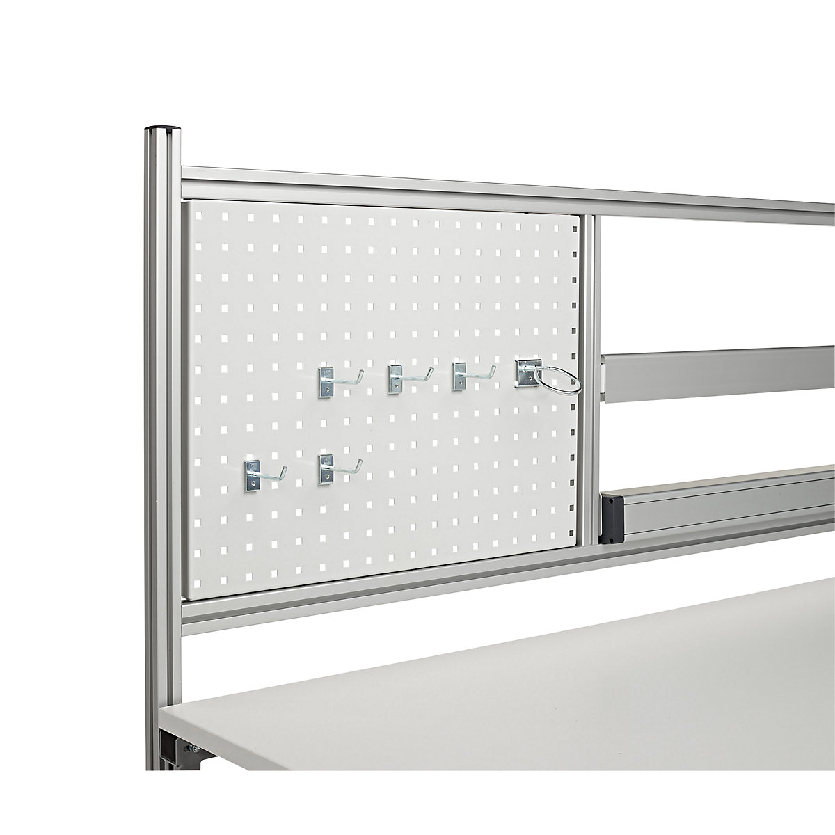 Perforatiewand, hoogte 500 mm – Treston, lichtgrijs, breedte 668 mm-0