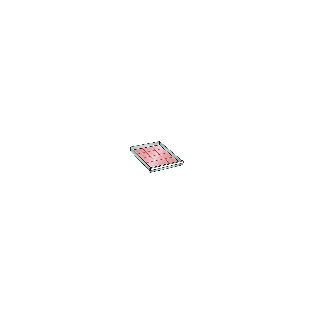 Lade – LISTA, voor kast b x d = 564 x 725 mm, draagvermogen 75 kg, fronthoogte 50 mm, gentiaanblauw-0
