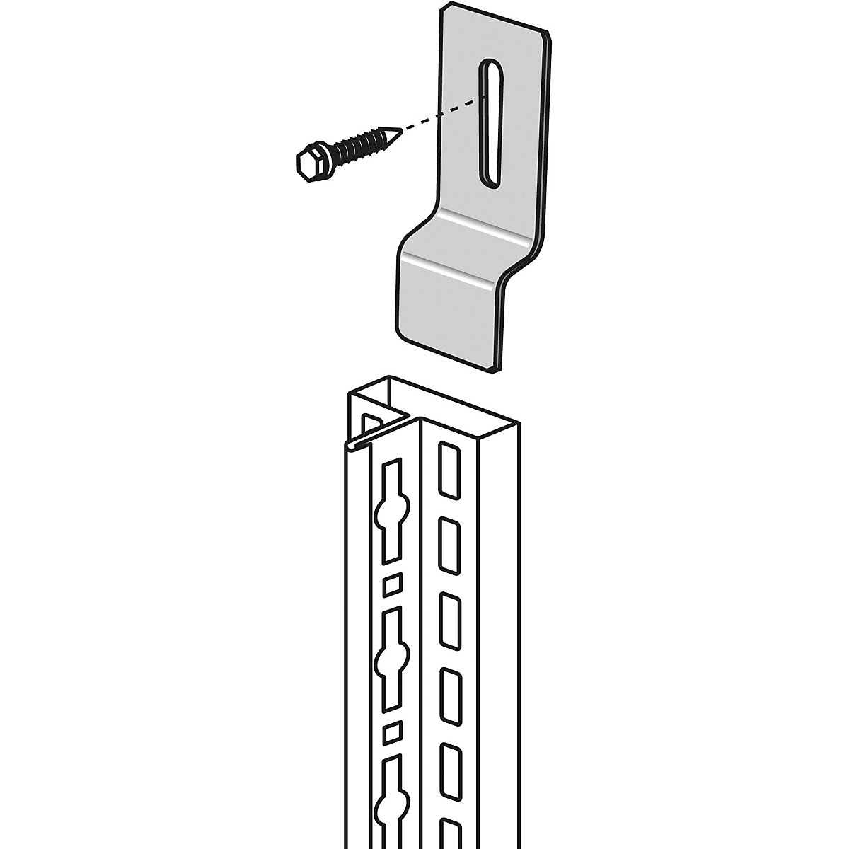 Wandbevestiging, staal – eurokraft pro