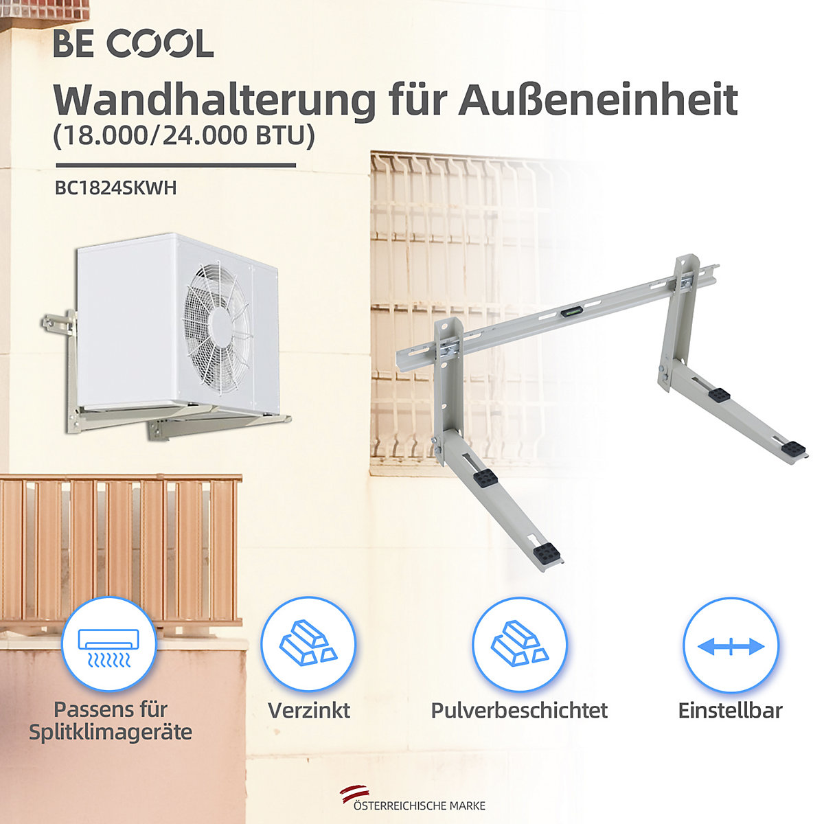 Wall bracket for outdoor unit 18000 BTU (Product illustration 2)-1