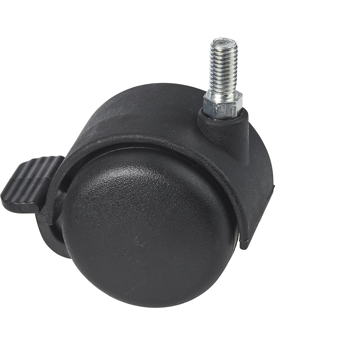 Swivel castor with wheel stop