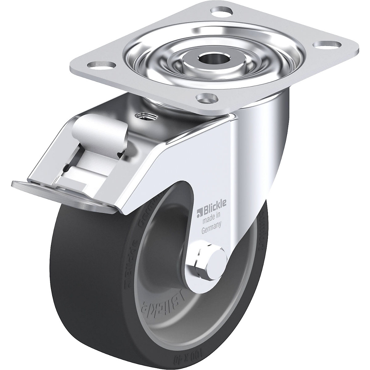 LI-POSI-FI sheet steel swivel castor – Blickle