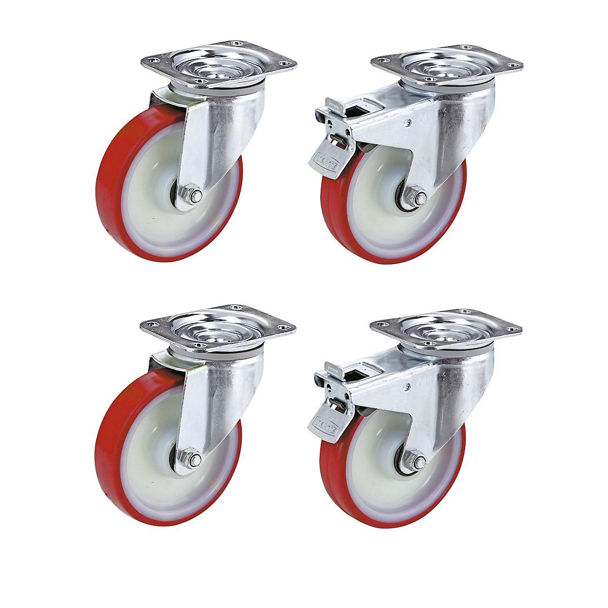 Set of polyurethane tyres on nylon rims - TENTE