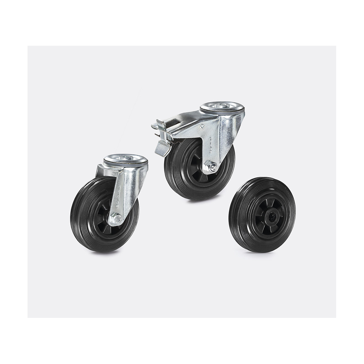 Solid rubber tyre on plastic rim – Proroll (Product illustration 2)-1