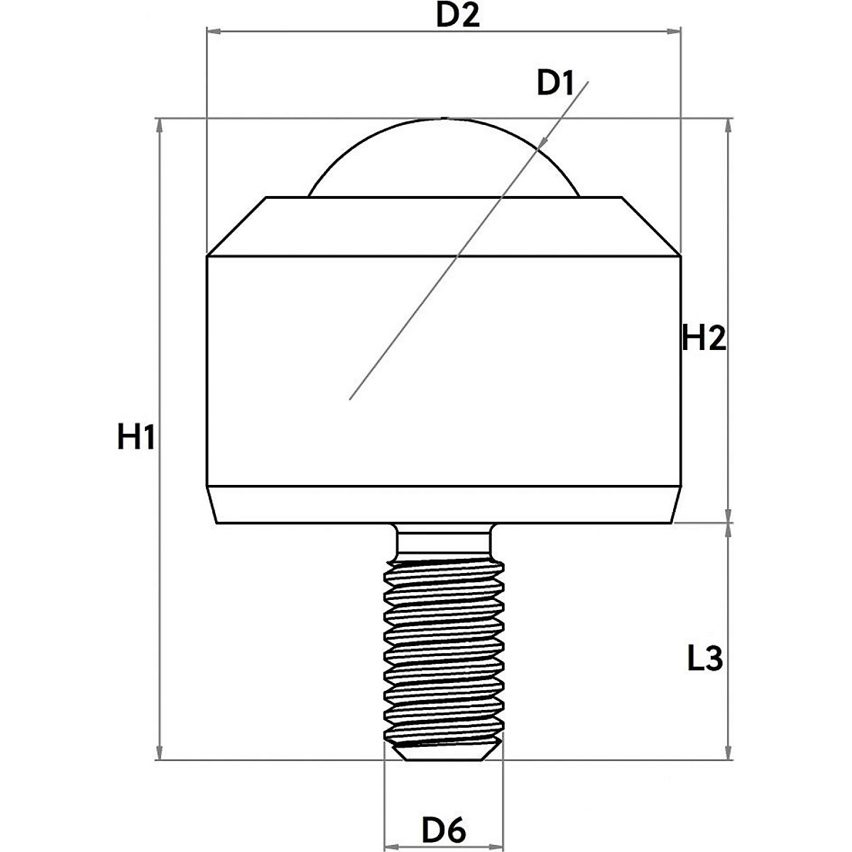 Mini ball unit with threaded pin – Schulz Stanztechnik (Product illustration 3)-2