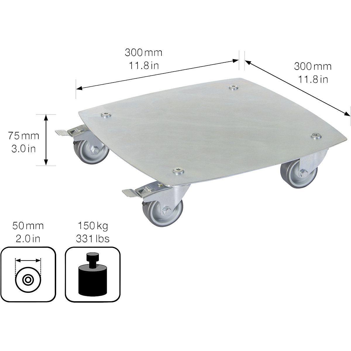 Suport pe roți, pentru plante – Wagner (Imagine produs 2)-1