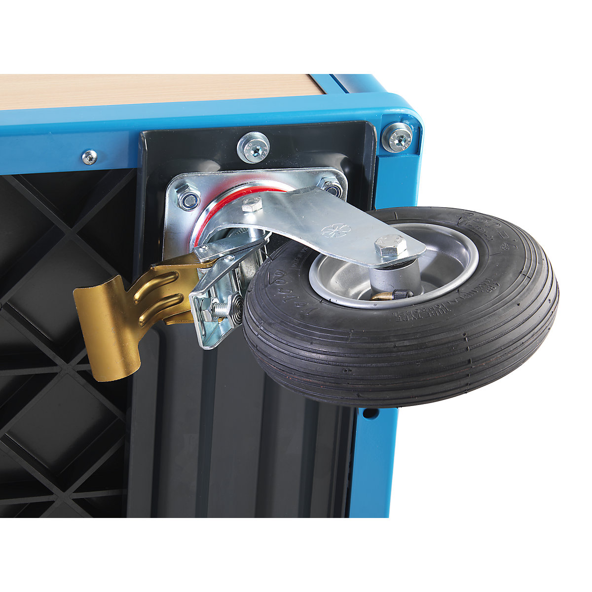 Cărucior cu platformă cu pereți din lemn – eurokraft pro (Imagine produs 4)-3