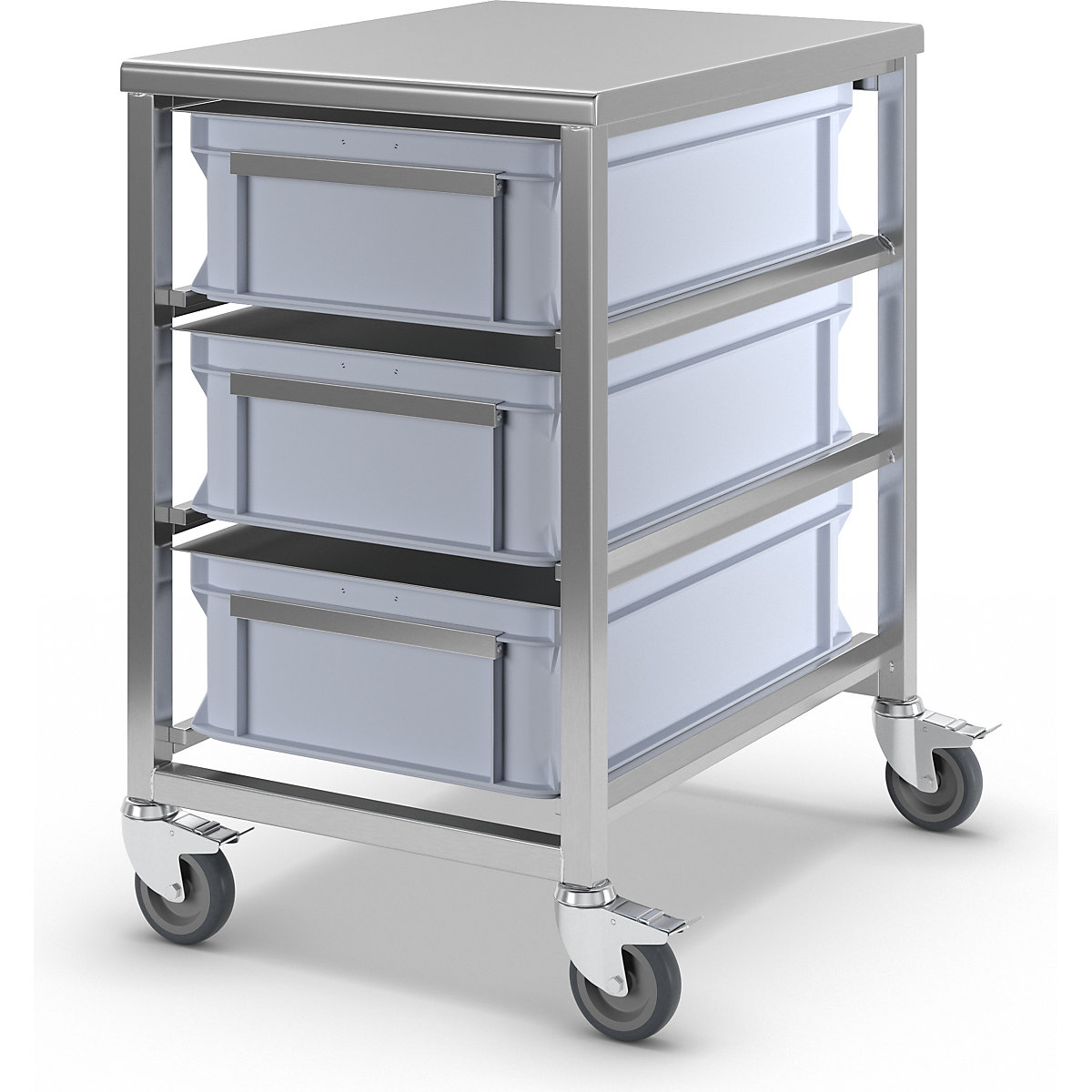 Cărucior din inox pentru recipiente