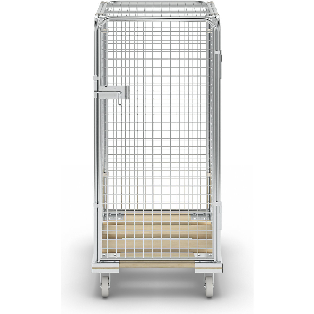 Container antifurt din grilaj de sârmă cu placă de rulare din lemn (Imagine produs 7)-6