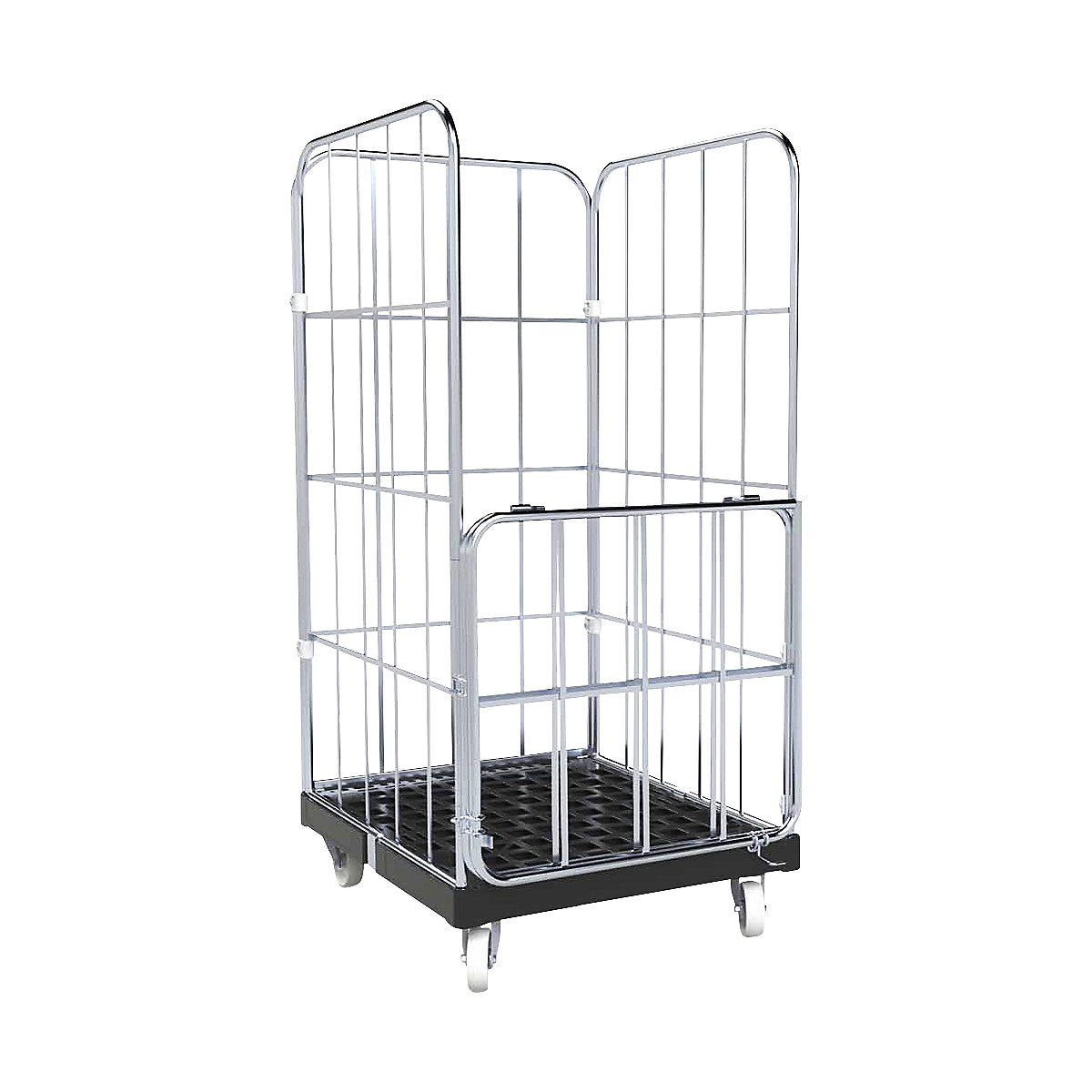 Container mobil cu grilaje laterale – eurokraft basic (Imagine produs 2)-1