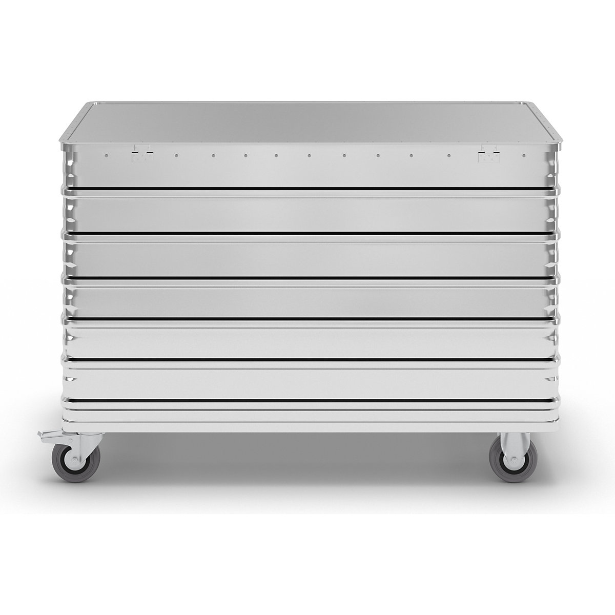 Cărucior tip container din aluminiu, pereți plini – Gmöhling (Imagine produs 2)-1