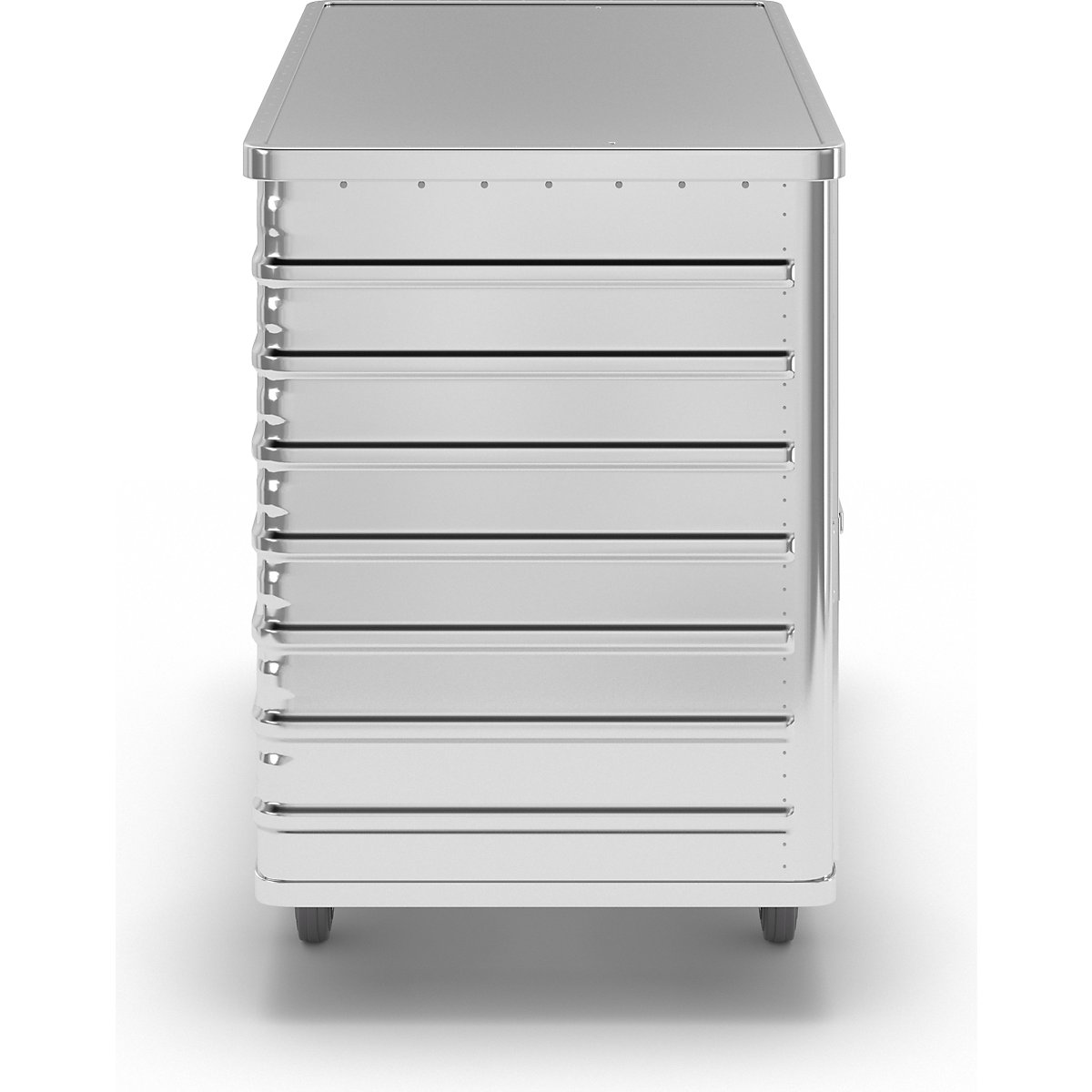 Cărucior tip container din aluminiu, perete lateral care poate fi coborât – Gmöhling (Imagine produs 5)-4