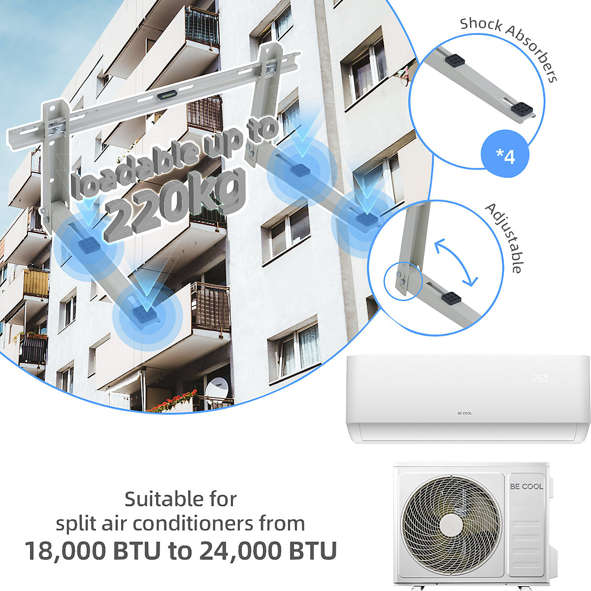 Stensko držalo za zunanjo enoto 18000 BTU (Slika izdelka 4)-3