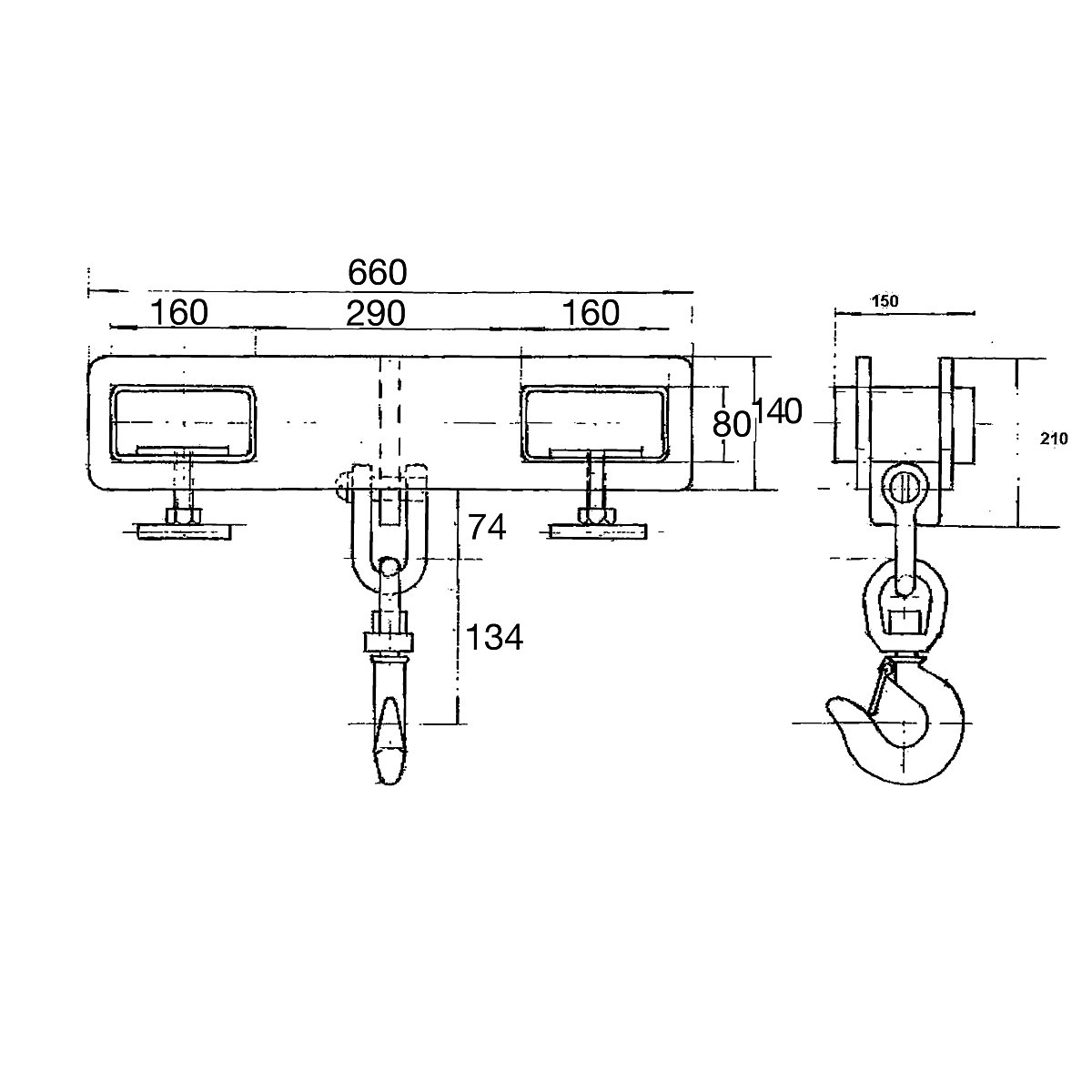 Load hook for 2 fork tips (Product illustration 2)-1
