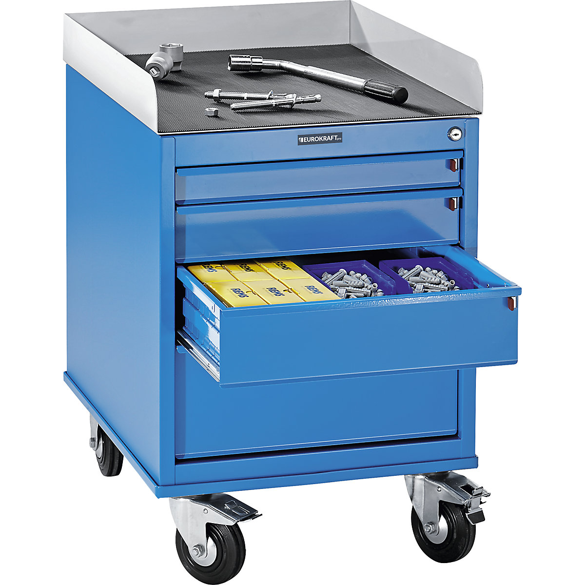 Montážny pomocný vozík, s práškovým nástrekom – eurokraft pro (Zobrazenie produktu 2)-1