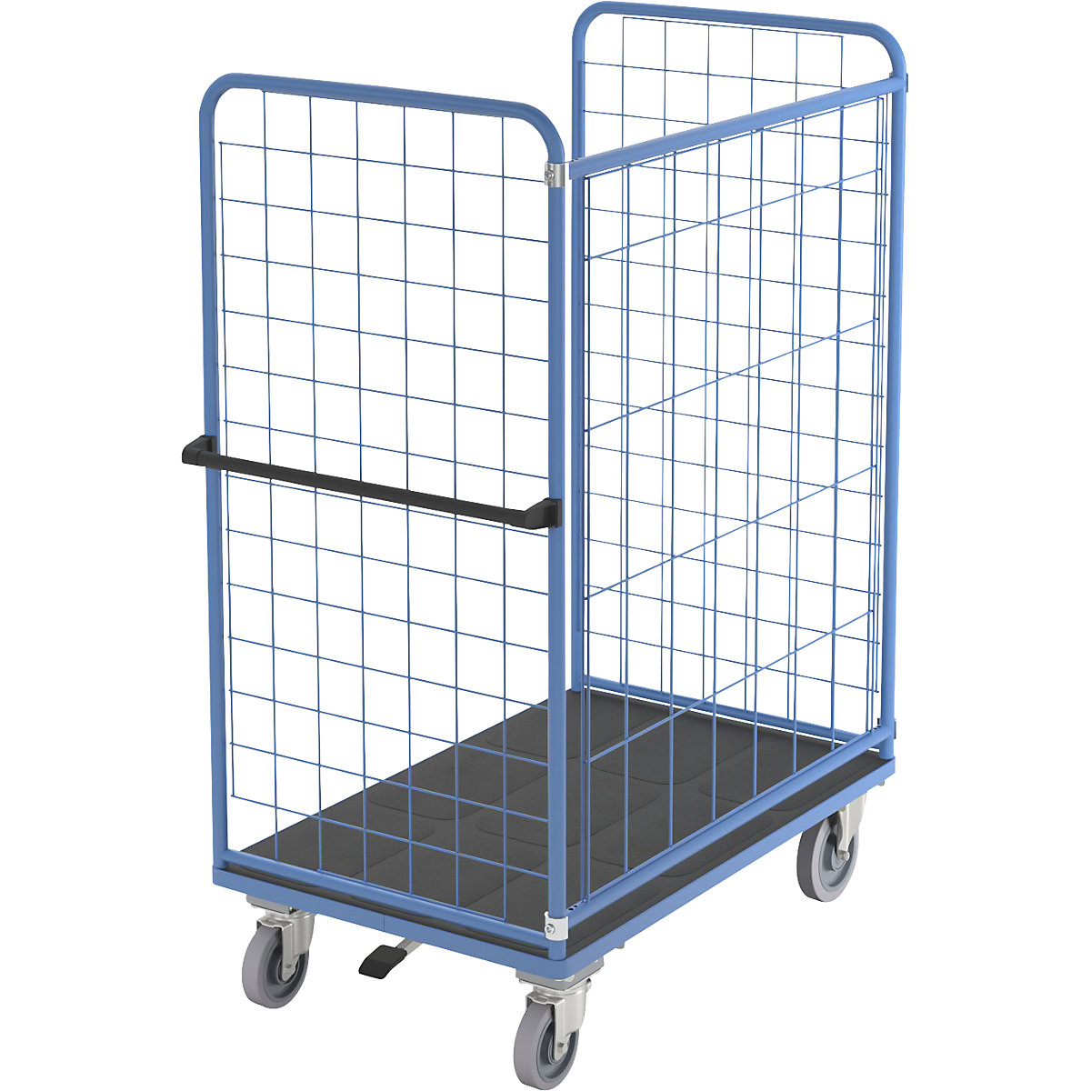 Policový vozík, drôtená mriežka z troch strán – eurokraft pro (Zobrazenie produktu 10)-9