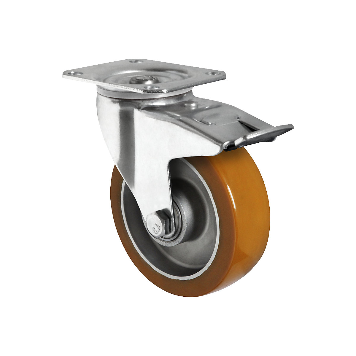 Anvelopă din PU, natur, pe jantă de aluminiu