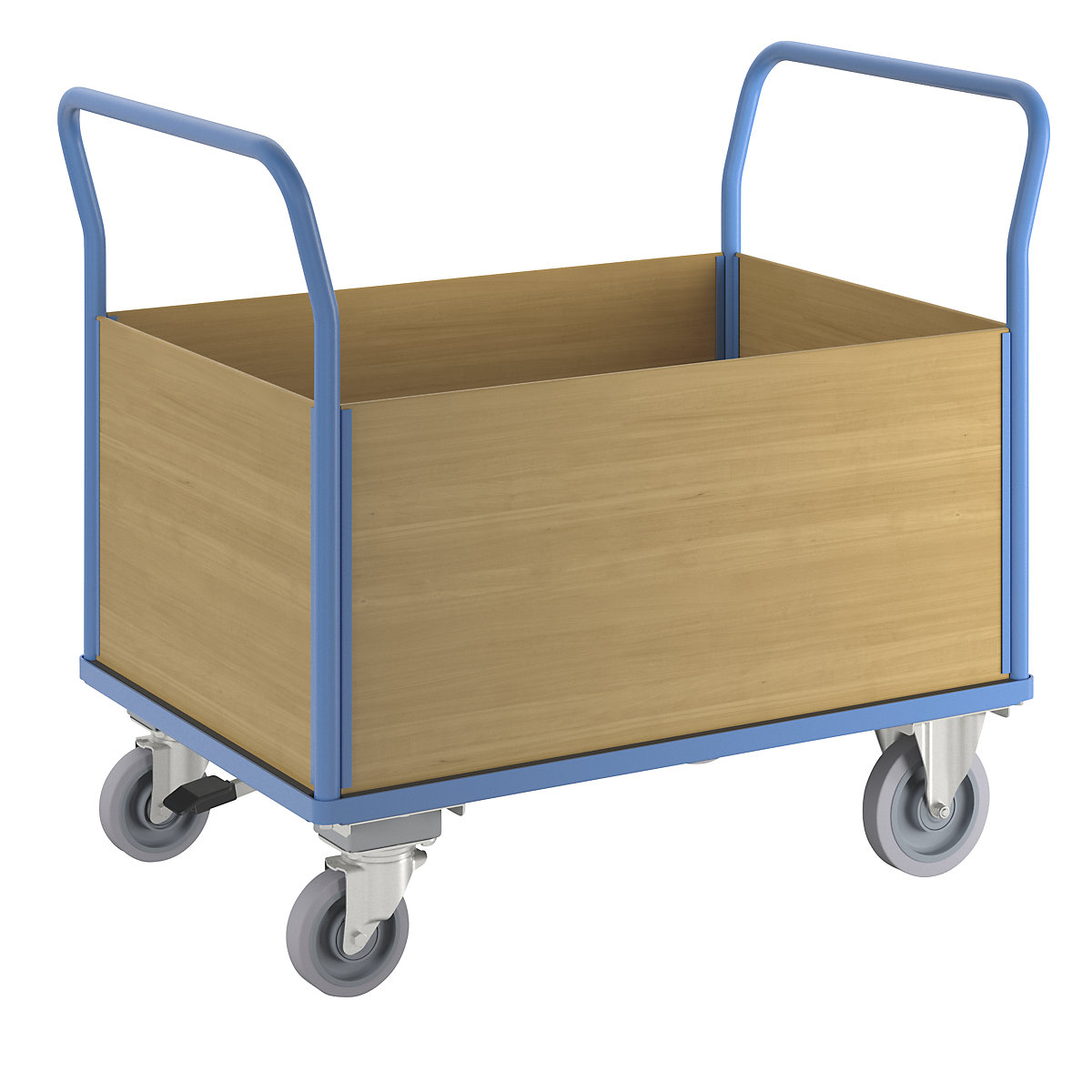 Platform truck with wooden panels - eurokraft pro