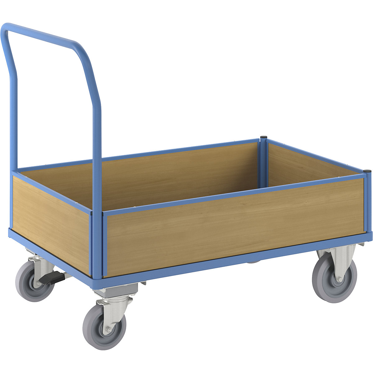 Platform truck with wooden panels - eurokraft pro