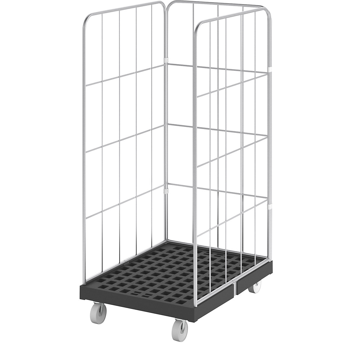 Roll container with side mesh panels – eurokraft basic