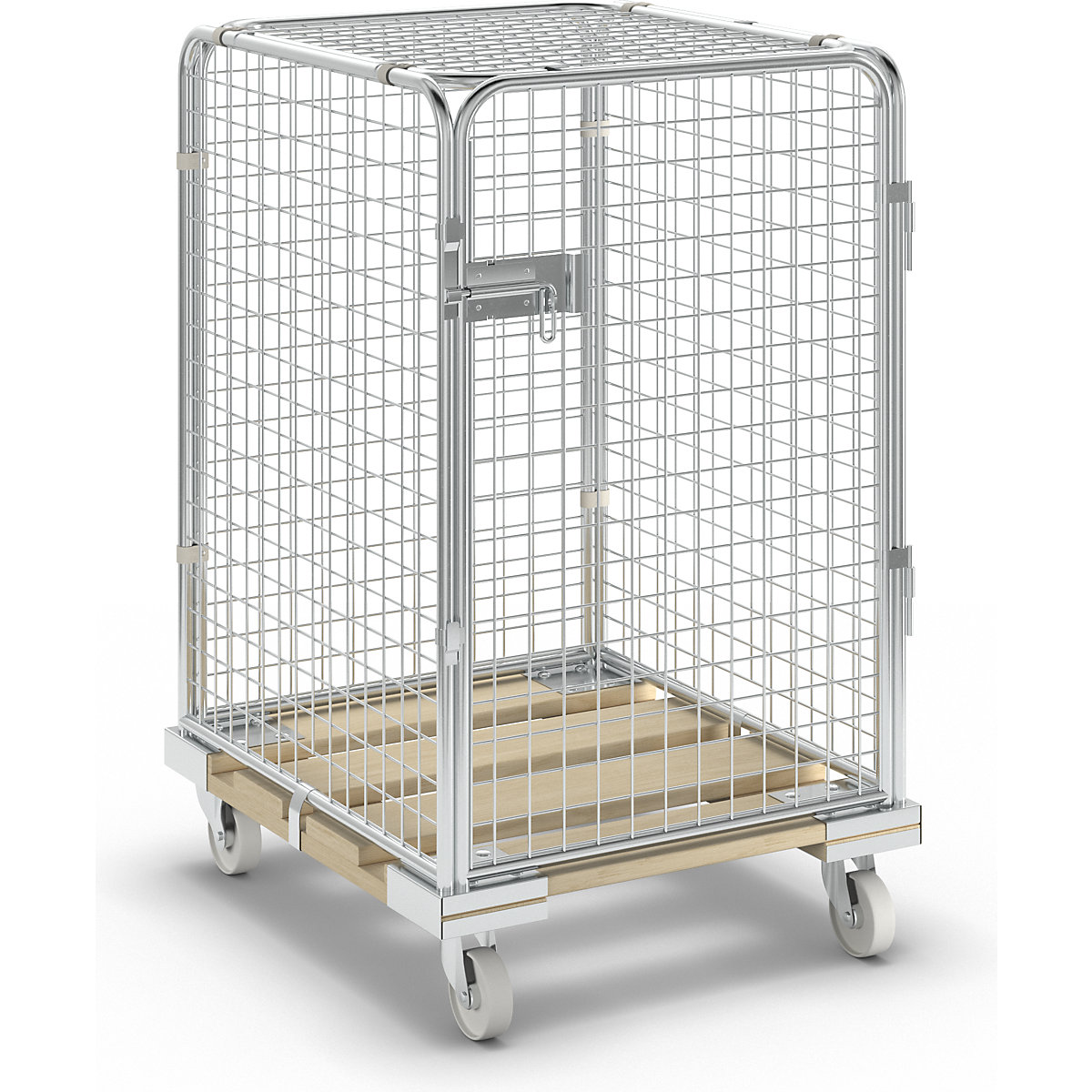 Security roll container with wooden dolly (Product illustration 6)-5