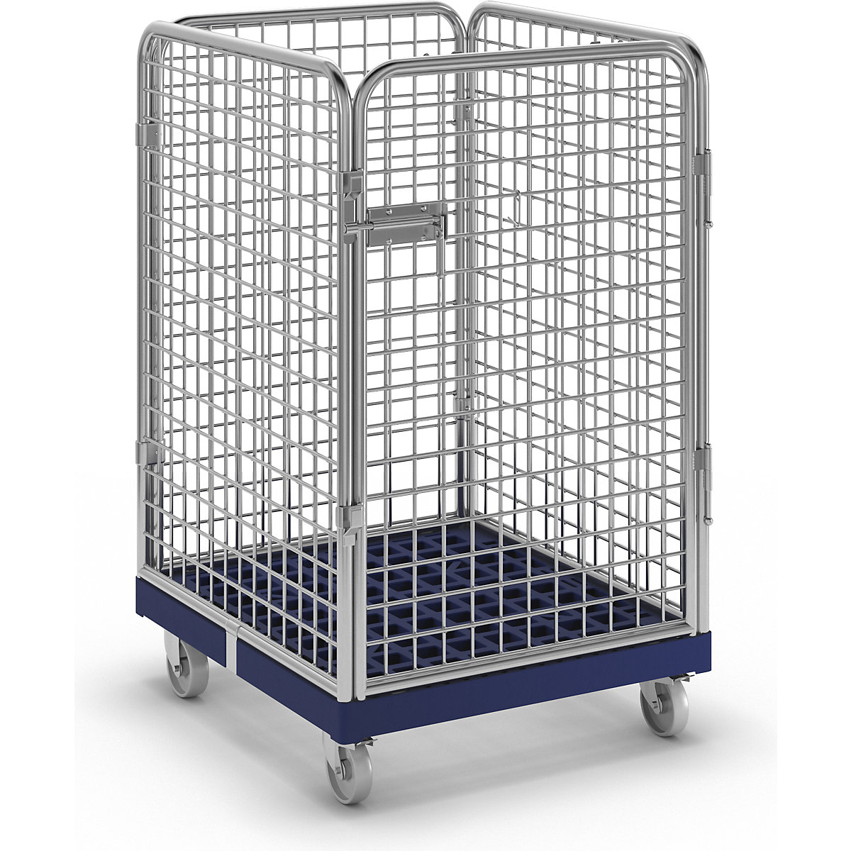 Wire mesh container with plastic dolly (Product illustration 3)-2