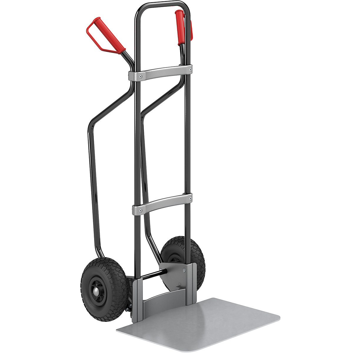 Sack truck with runners, black – eurokraft pro