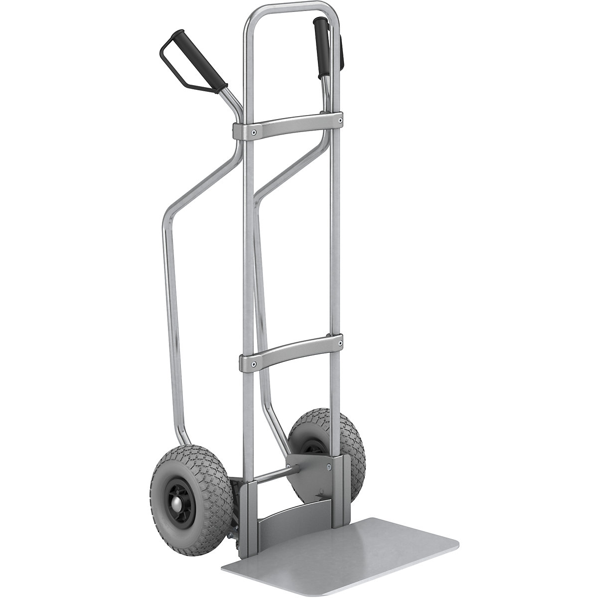 Sack truck with runners, zinc plated - eurokraft pro