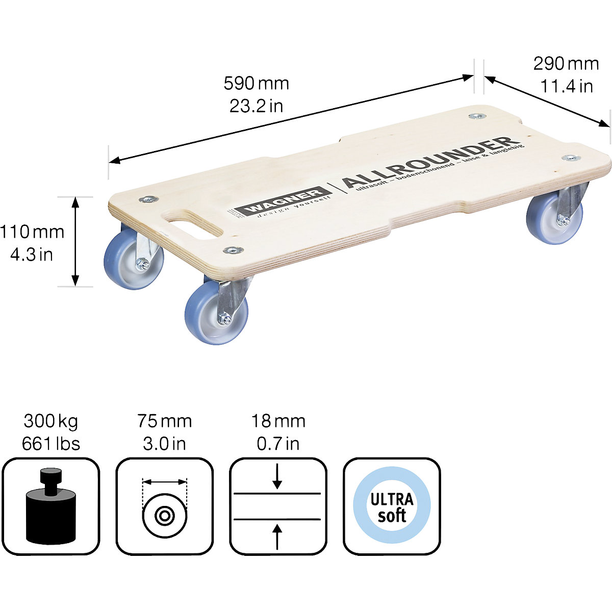 ALLROUNDER transport dolly – Wagner (Product illustration 5)-4