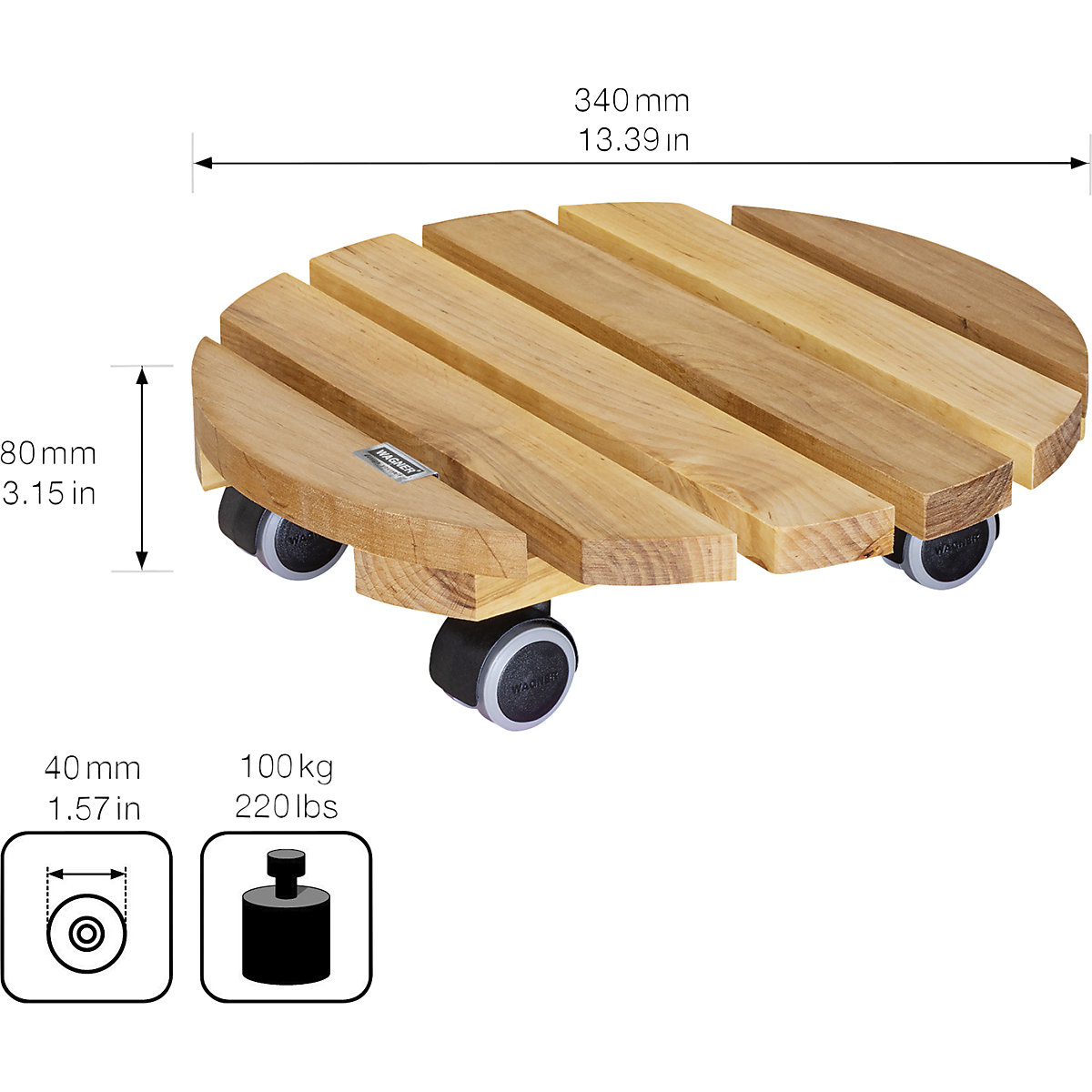 NATURE alder wood plant dolly – Wagner (Product illustration 3)-2