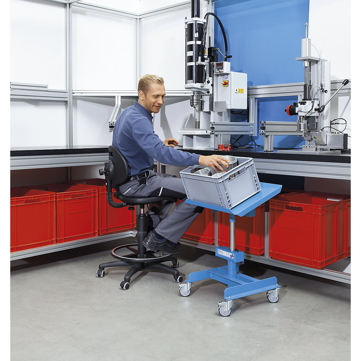 Materiaalstandaard, draagvermogen 150 kg, verrijdbaar – eurokraft pro (Productafbeelding 4)-3