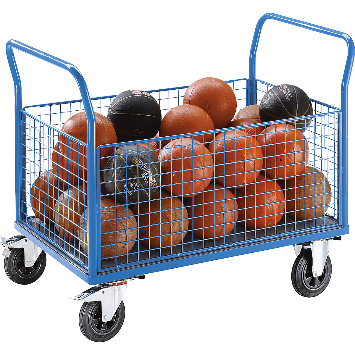 Wózek platformowy ze ściankami siatkowymi – eurokraft pro (Zdjęcie produktu 2)-1