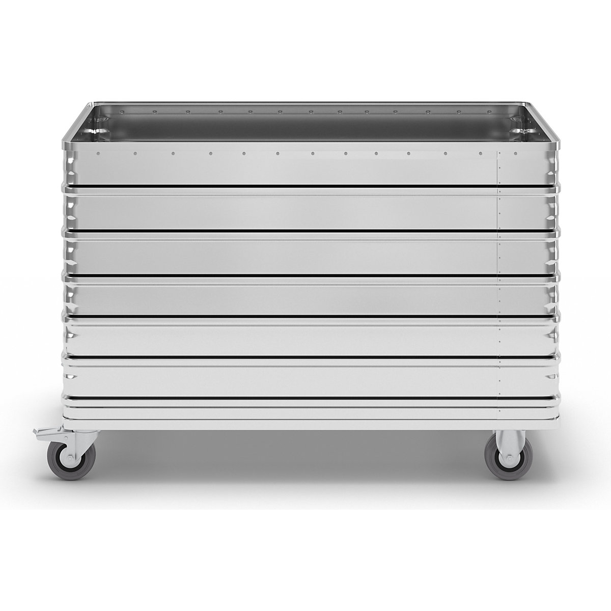 Wózek skrzyniowy z aluminium, pełna ścianka – Gmöhling (Zdjęcie produktu 2)-1