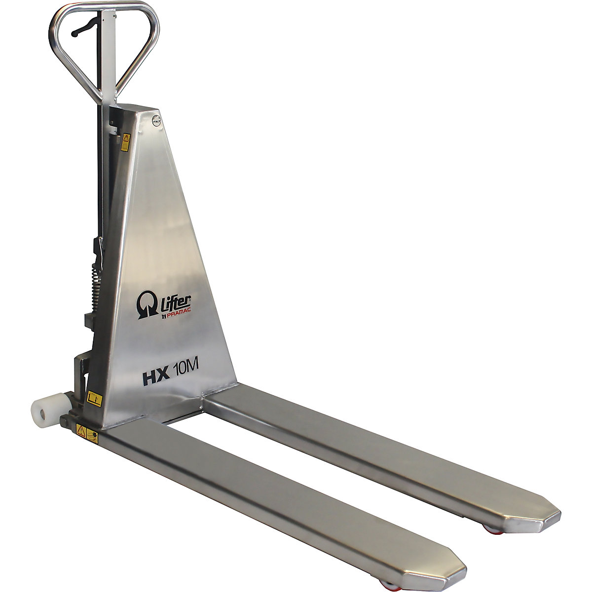 Cărucior elevator cu furci tip foarfece, din inox – Pramac