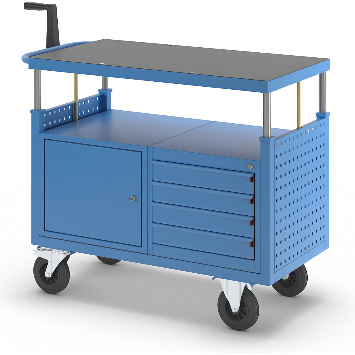 Assembly trolley, height adjustable – eurokraft pro (Product illustration 2)-1