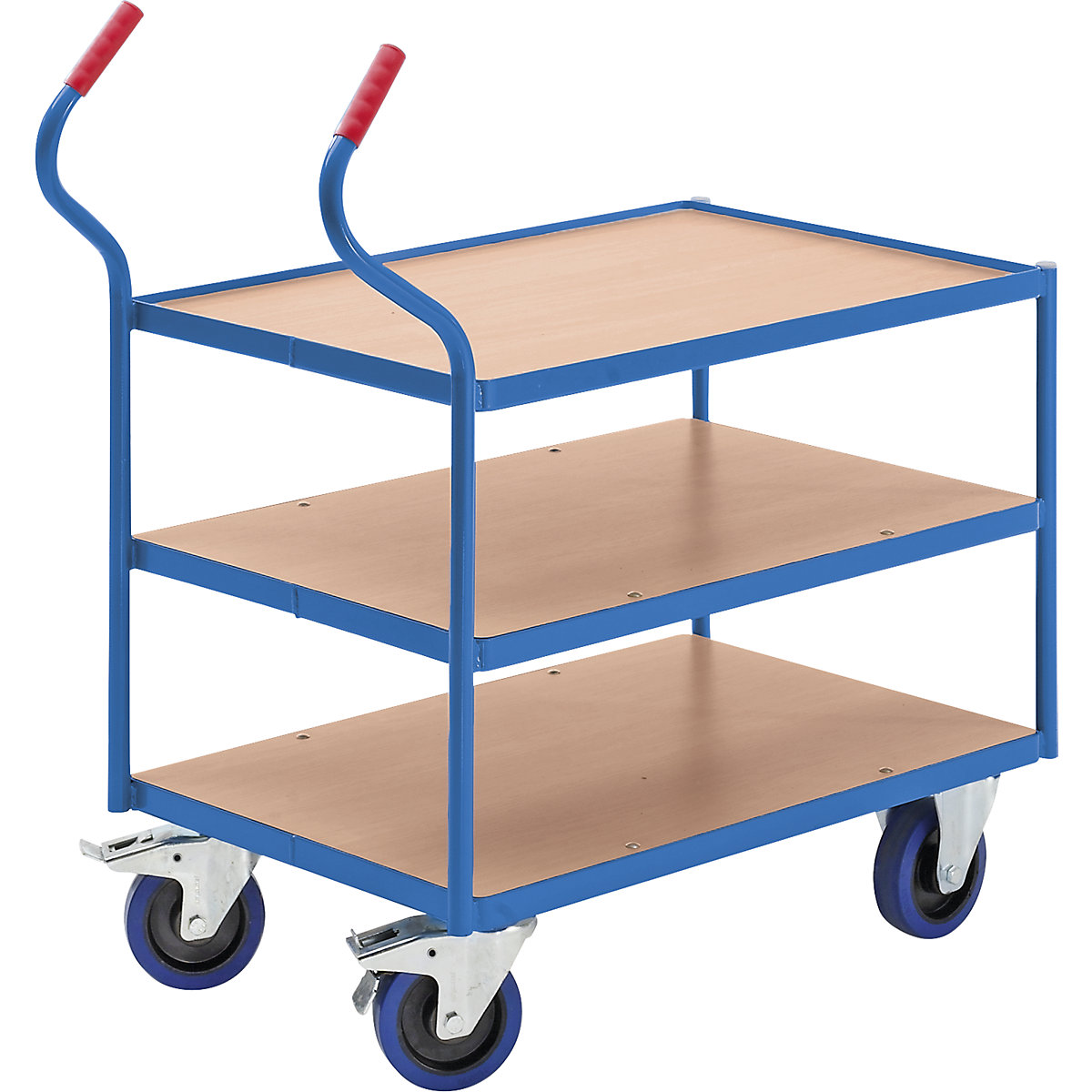 Industrial table trolley – eurokraft pro, fully elastic tyres, non-marking, shelf heights 235 / 500 / 765 mm-2