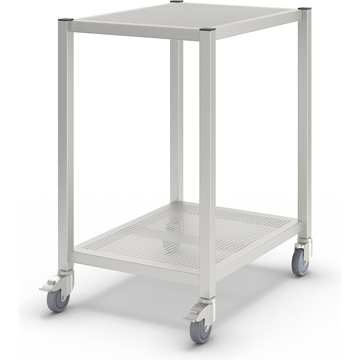 Mobile cleanroom table, made of stainless steel, 2 shelves, length 800 mm-3