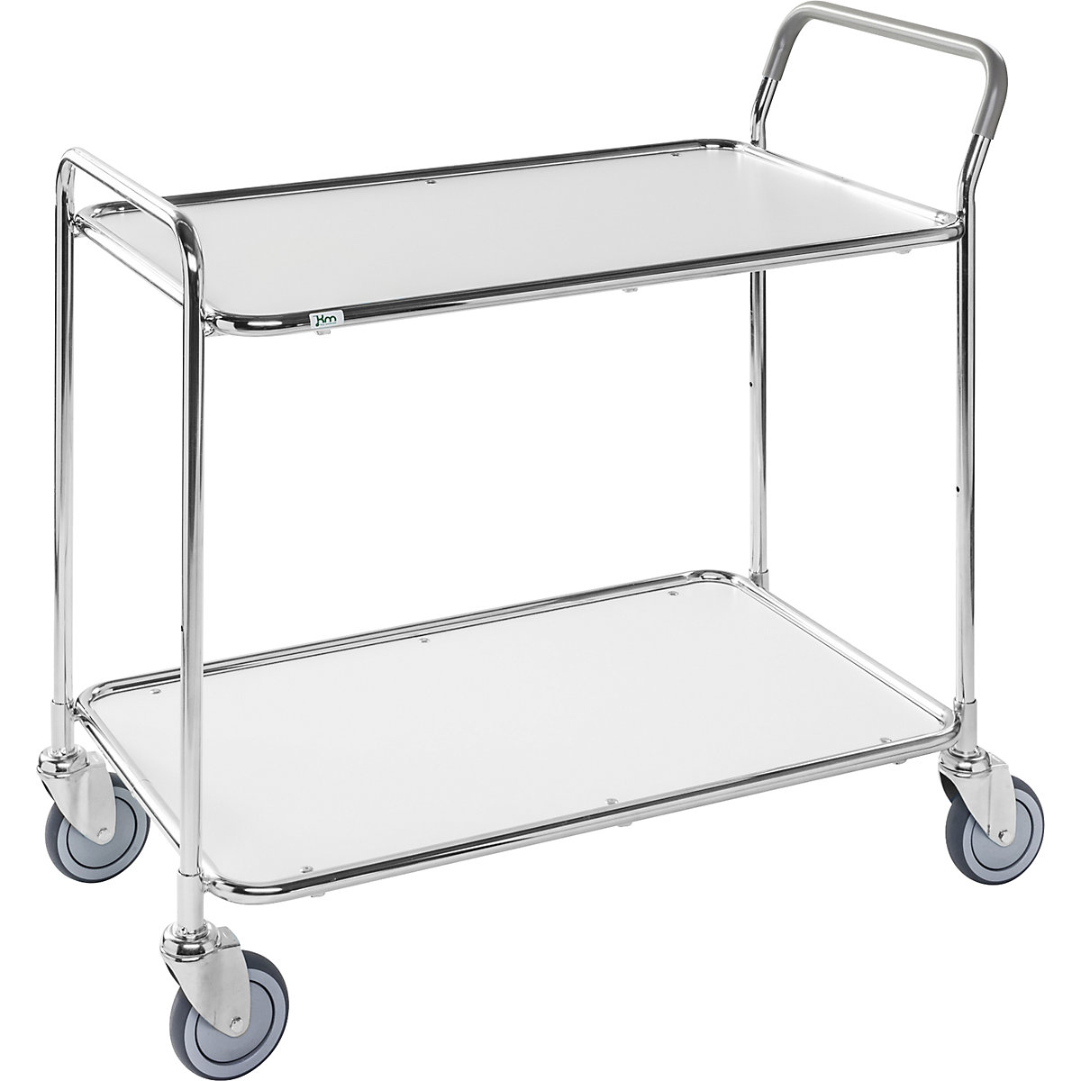 Table trolley – Kongamek, 2 shelves, LxWxH 1020 x 555 x 965 mm, zinc plated / white, 2+ items-5