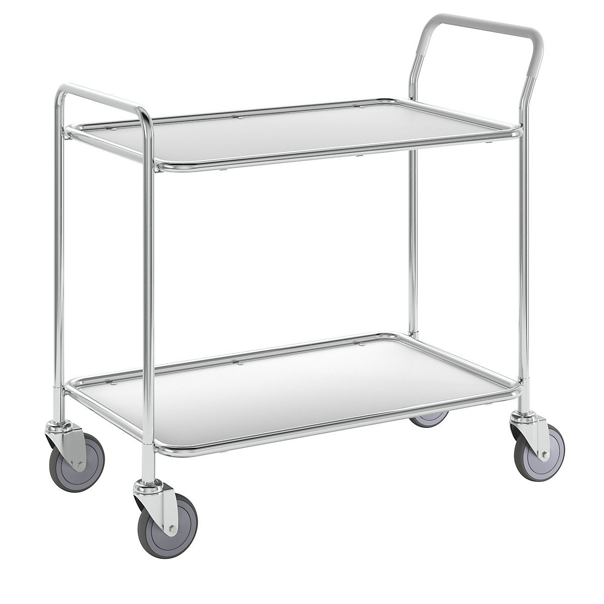 Table trolley – Kongamek, 2 shelves, LxWxH 1020 x 555 x 965 mm, zinc plated / white-6