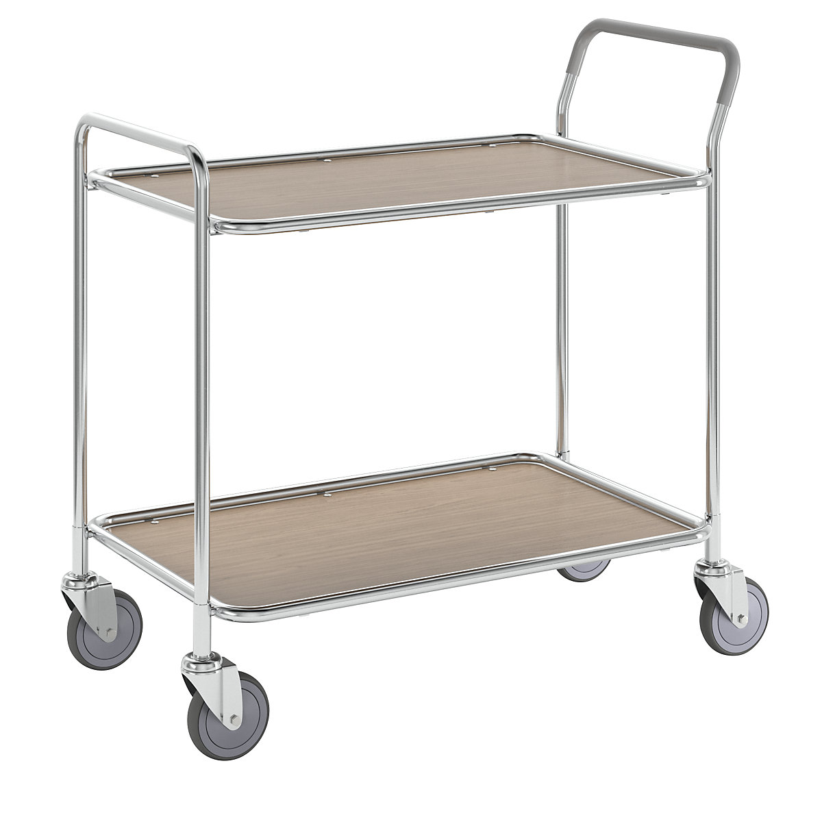 Table trolley – Kongamek, 2 shelves, LxWxH 1020 x 555 x 965 mm, zinc plated / beech finish-3